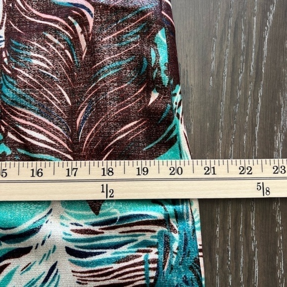 Kate Spade Regal Plumes Feather Print Shift Teal with Platinum Sheen Mini Dress - Picture 12 of 17